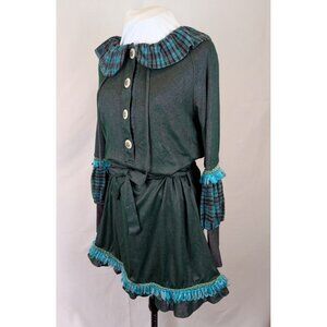 NUVULA ORIGINAL DESIGN Iridescent Green Above Knee Dress w/BELT  Sz M
